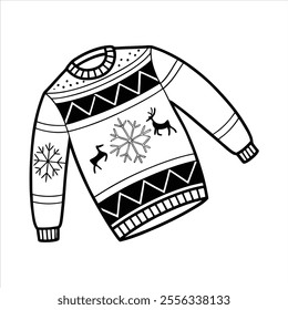 Discover a collection of ugly Christmas sweater vector designs featuring knitted jumpers with festive winter patterns. Perfect for seasonal projects, cards, and apparel design.