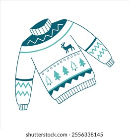 Discover a collection of ugly Christmas sweater vector designs featuring knitted jumpers with festive winter patterns. Perfect for seasonal projects, cards, and apparel design.