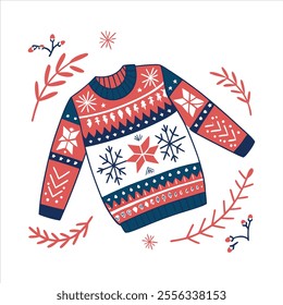 Discover a collection of ugly Christmas sweater vector designs featuring knitted jumpers with festive winter patterns. Perfect for seasonal projects, cards, and apparel design.