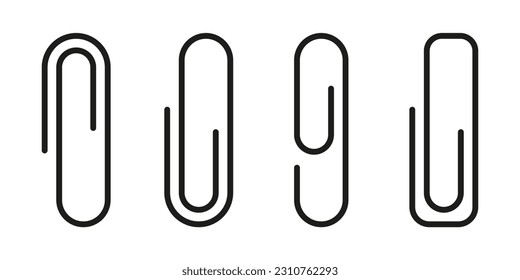 Entdecken Sie eine Kollektion von Vektorgrafiken mit dem Symbol eines Büroklammer, die Organisation, Verbindung und die Praktikabilität der Aufbewahrung von Sachen repräsentiert.
