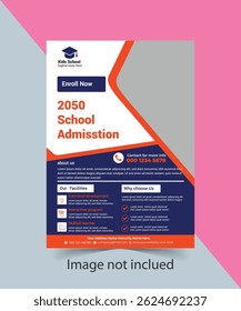 Modelo do folheto Discover Creative School Admission For Children