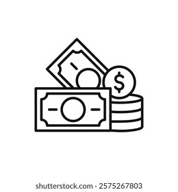 Discover a curated collection of thin line icons representing key financial concepts like money management, budgeting, savings strategies, and loan options, perfect for business and professional use