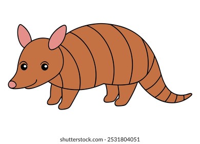 Discover a delightful armadillo cartoon style vector art illustration perfect for creative projects. Bring charm and whimsy to your designs with this fun artwork.