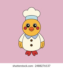 Discover a delightful vector illustration of a cute chicken chef, perfect for culinary-themed designs, merchandise, and digital art projects. 