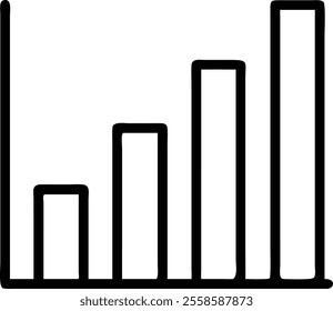 Discover a detailed bar chart illustration in line art style, perfect for use as a silhouette, icon, or logo. Ideal for designers seeking high-quality clipart for websites,