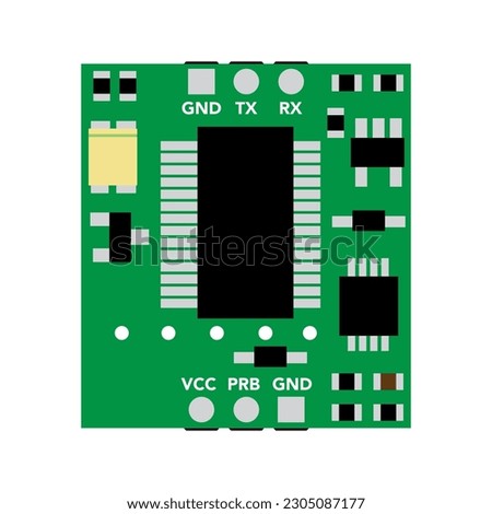 Discover a detailed vector illustration of a conductivity circuit board, ideal for measuring and monitoring the electrical conductivity of various substances