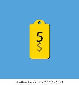 Descubra la etiqueta o sello del cupón de $ Dollar Only con una fuente fantástica e ilustración vectorial única en un alegre fondo amarillo que se puede usar para obtener descuentos.
