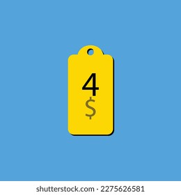 Descubra la etiqueta o sello del cupón de $ Dollar Only con una fuente fantástica e ilustración vectorial única en un alegre fondo amarillo que se puede usar para obtener descuentos.
