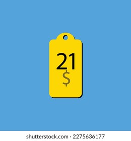 Discover the $ Dollar Only coupon label or stamp with a fantastic font and unique vector illustration on a cheerful yellow background that can be used to get discounts.
