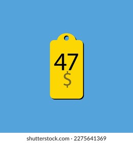Descubra la etiqueta o sello del cupón de $ Dollar Only con una fuente fantástica e ilustración vectorial única en un alegre fondo amarillo que se puede usar para obtener descuentos.
