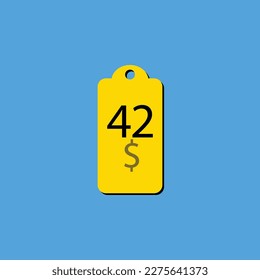 Discover the $ Dollar Only coupon label or stamp with a fantastic font and unique vector illustration on a cheerful yellow background that can be used to get discounts.
