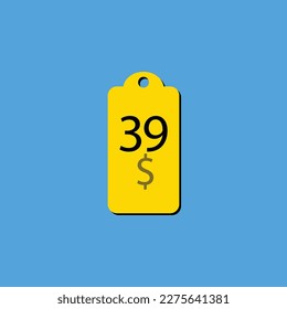 Descubra la etiqueta o sello del cupón de $ Dollar Only con una fuente fantástica e ilustración vectorial única en un alegre fondo amarillo que se puede usar para obtener descuentos.
