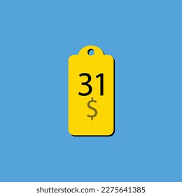 Discover the $ Dollar Only coupon label or stamp with a fantastic font and unique vector illustration on a cheerful yellow background that can be used to get discounts.
