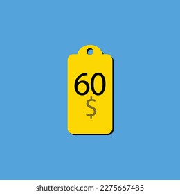Descubra la etiqueta o sello del cupón de $ Dollar Only con una fuente fantástica e ilustración vectorial única en un alegre fondo amarillo que se puede usar para obtener descuentos.
