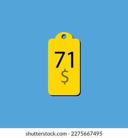 Descubra la etiqueta o sello del cupón de $ Dollar Only con una fuente fantástica e ilustración vectorial única en un alegre fondo amarillo que se puede usar para obtener descuentos.
