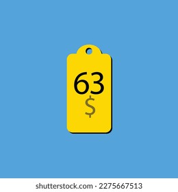 Discover the $ Dollar Only coupon label or stamp with a fantastic font and unique vector illustration on a cheerful yellow background that can be used to get discounts.
