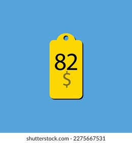 Descubra la etiqueta o sello del cupón de $ Dollar Only con una fuente fantástica e ilustración vectorial única en un alegre fondo amarillo que se puede usar para obtener descuentos.
