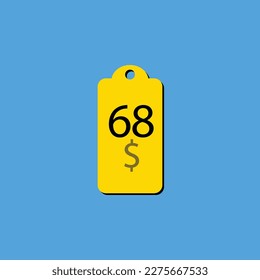 Discover the $ Dollar Only coupon label or stamp with a fantastic font and unique vector illustration on a cheerful yellow background that can be used to get discounts.
