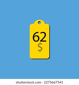Descubra la etiqueta o sello del cupón de $ Dollar Only con una fuente fantástica e ilustración vectorial única en un alegre fondo amarillo que se puede usar para obtener descuentos.
