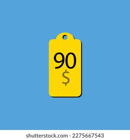 Entdecken Sie das $ Dollar-Coupon-Etikett oder Stempel mit einer fantastischen Schriftart und einer einzigartigen Vektorgrafik auf einem fröhlichen gelben Hintergrund, der für Rabatte verwendet werden kann.
