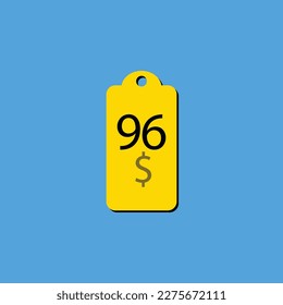 Descubra la etiqueta o sello del cupón de $ Dollar Only con una fuente fantástica e ilustración vectorial única en un alegre fondo amarillo que se puede usar para obtener descuentos.
