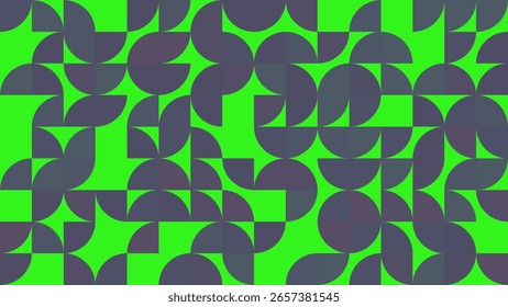Discover a dynamic geometric pattern featuring colorful shapes against a vibrant green background. modern design offers an abstract and artistic flair.