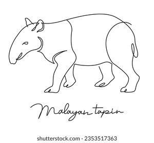 Discover the elegance of the Malayan Tapir through minimalist lines. 