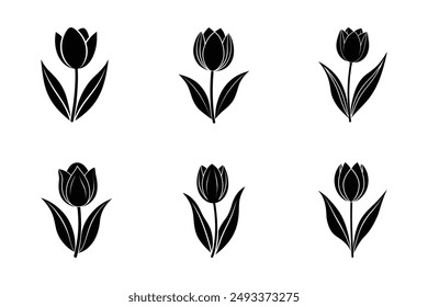 Discover the elegance of our Tulip Silhouette Vector Clip Art, perfect for adding a touch of floral beauty to your designs. Ideal for digital projects, crafting, invitations, and more.