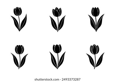 Discover the elegance of our Tulip Silhouette Vector Clip Art, perfect for adding a touch of floral beauty to your designs. Ideal for digital projects, crafting, invitations, and more.