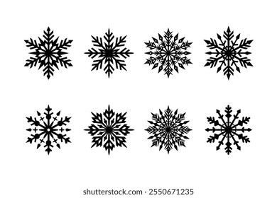 Discover elegant Christmas elements featuring snowflake silhouette vectors.these festive winter designs are ideal for holiday cards, banners, invitations, and digital art projects.