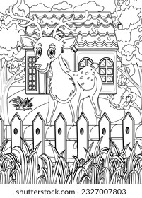 Discover the enchanting world of animals with our captivating animal and deer coloring page for kids. Nurture creativity and fine motor skills. Download now!