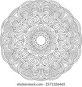 Discover exquisite traditional mandala art vector illustrations featuring intricate line art. Perfect for creative projects, these royalty-free vector designs are ideal for print, web.
