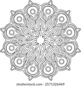 Discover exquisite traditional mandala art vector illustrations featuring intricate line art. Perfect for creative projects, these royalty-free vector designs are ideal for print, web.
