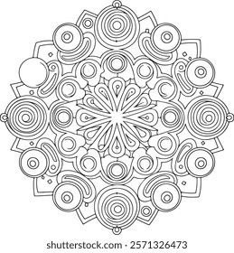 Discover exquisite traditional mandala art vector illustrations featuring intricate line art. Perfect for creative projects, these royalty-free vector designs are ideal for print, web.
