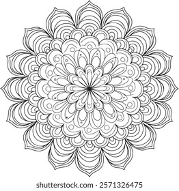 Discover exquisite traditional mandala art vector illustrations featuring intricate line art. Perfect for creative projects, these royalty-free vector designs are ideal for print, web.
