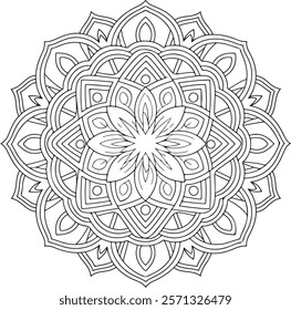 Discover exquisite traditional mandala art vector illustrations featuring intricate line art. Perfect for creative projects, these royalty-free vector designs are ideal for print, web.
