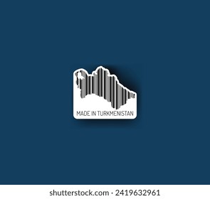 Discover fascinating sticker designs with barcodes in the shape of a map of Turkmenistan. Enhance your projects with visual perfection. Buy now!