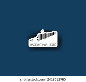 Discover fascinating sticker designs with barcodes in the shape of a map of Timor-Leste. Enhance your projects with visual perfection. Buy now!