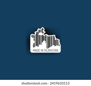 Discover fascinating sticker designs with barcodes in the shape of a map of Tajikistan. Enhance your projects with visual perfection. Buy now!