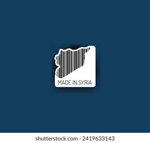 Discover fascinating sticker designs with barcodes in the shape of a map of Syria. Enhance your projects with visual perfection. Buy now!