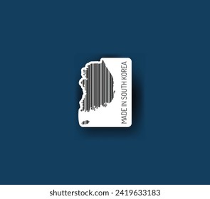 Discover fascinating sticker designs with barcodes in the shape of a map of South Korea. Enhance your projects with visual perfection. Buy now!