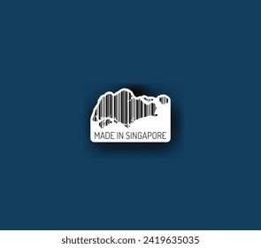 Discover fascinating sticker designs with barcodes in the shape of a map of Singapore. Enhance your projects with visual perfection. Buy now!