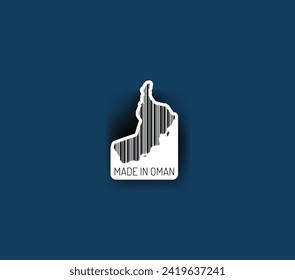 Discover fascinating sticker designs with barcodes in the shape of a map of Oman. Enhance your projects with visual perfection. Buy now!