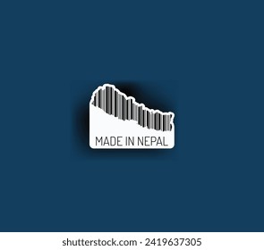 Discover fascinating sticker designs with barcodes in the shape of a map of Nepal. Enhance your projects with visual perfection. Buy now!