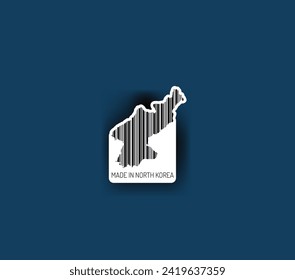 Discover fascinating sticker designs with barcodes in the shape of a map of North Korea. Enhance your projects with visual perfection. Buy now!