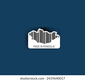 Discover fascinating sticker designs with barcodes in the shape of a map of Mongolia. Enhance your projects with visual perfection. Buy now!