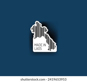 Discover fascinating sticker designs with barcodes in the shape of a map of Laos. Enhance your projects with visual perfection. Buy now!