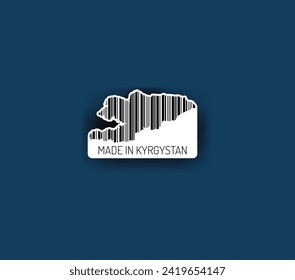 Discover fascinating sticker designs with barcodes in the shape of a map of Kyrgyzstan. Enhance your projects with visual perfection. Buy now!