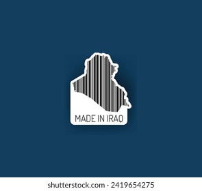 Discover fascinating sticker designs with barcodes in the shape of a map of Iraq. Enhance your projects with visual perfection. Buy now!