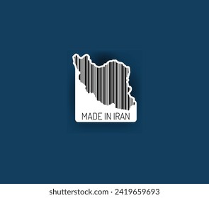 Discover fascinating sticker designs with barcodes in the shape of a map of Iran. Enhance your projects with visual perfection. Buy now!